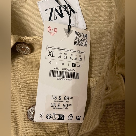 NWT Zara Colored Denim Jacket Size XL - Picture 2 of 7